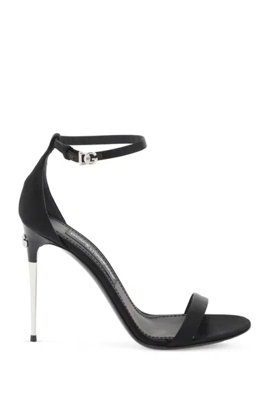 Dolce & Gabbana Satin Sandals For Elegant In Black