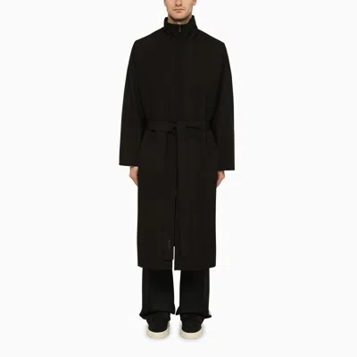 Fear Of God Black Wool Trench Coat With High Collar