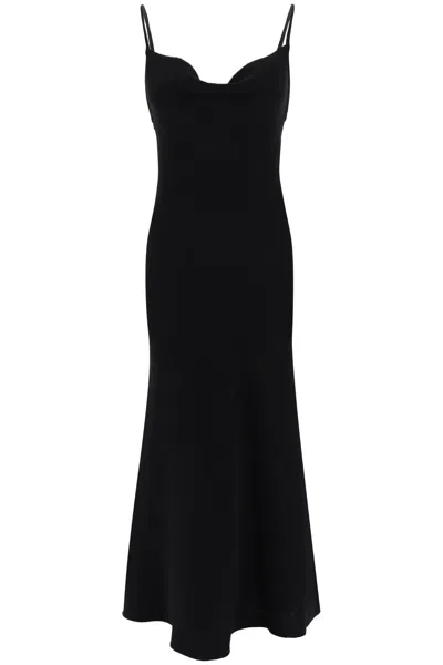 Golden Goose Journey Scoop-neck Wool Maxi Slip Dress In Black (black)