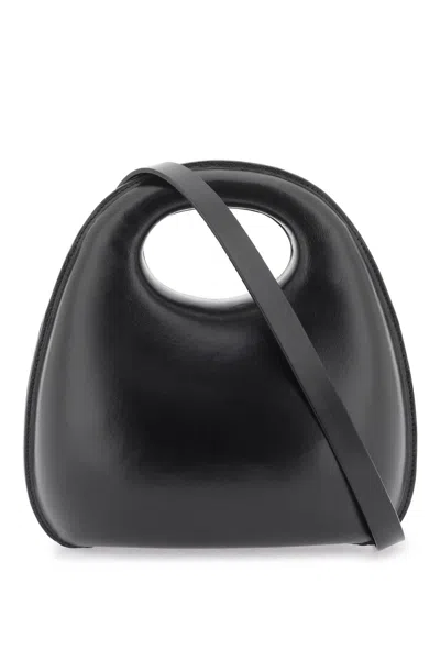 Lemaire Leather Egg Top Handle Bag In Black