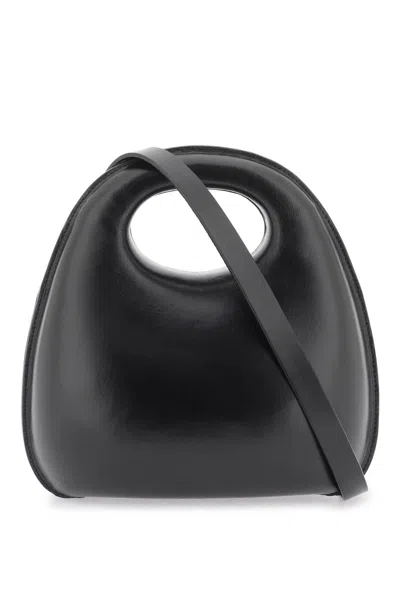 Lemaire Leather Egg Top Handle Bag In Black (black)