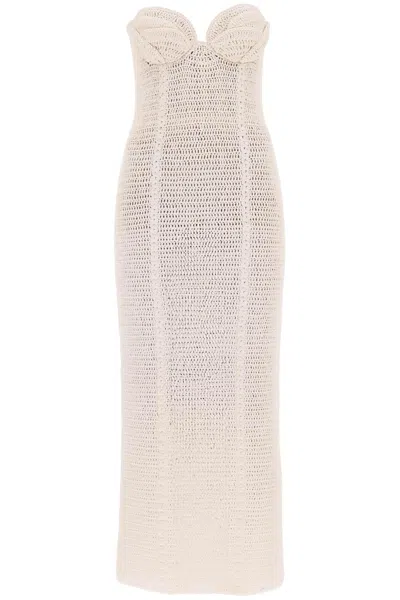 Magda Butrym Crochet Maxi Dress In Seven In 白色，中性