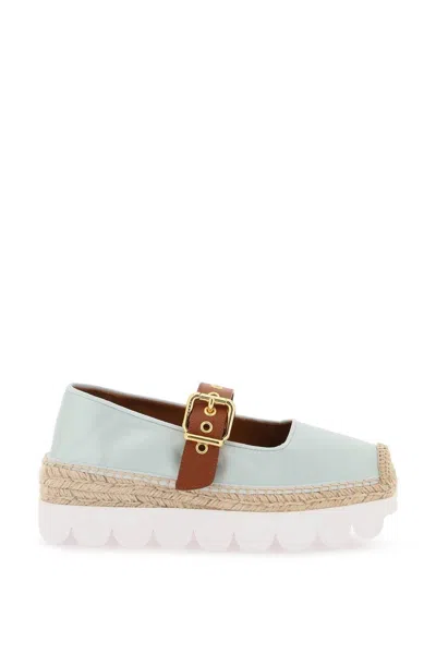 Marni Cotton Mary Jane Espadrilles In Light Blue