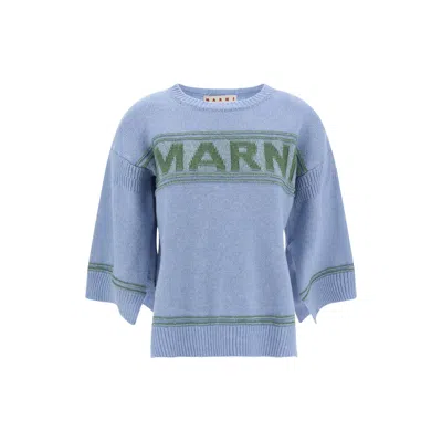 Marni Intarsia-logo Virgin-wool Jumper In Multicolor