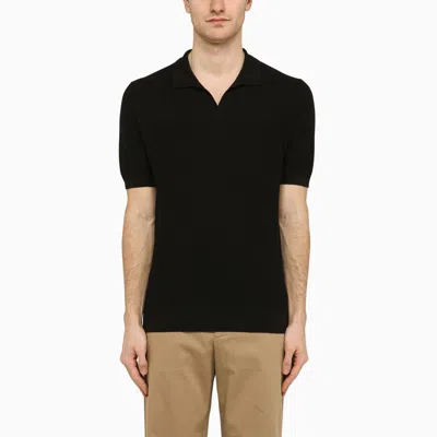 Tagliatore | Black Silk And Cotton Polo Shirt