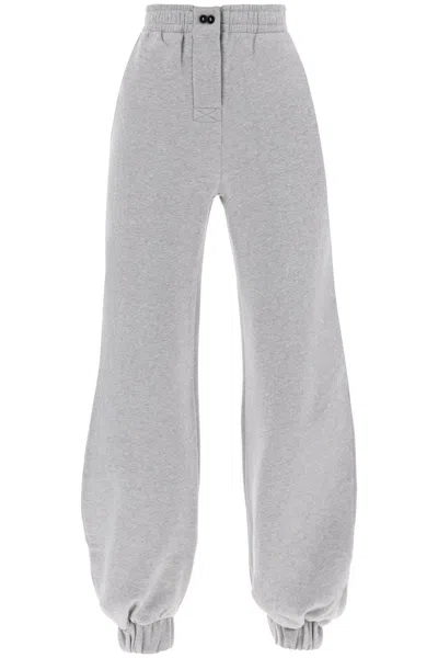 Attico Melange Cotton Sweatpants In Grey