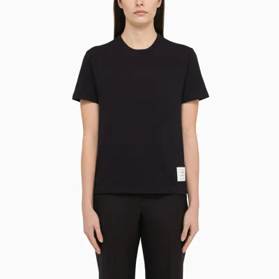 Thom Browne Blue Navy T-shirt With Tricolour Detail Women