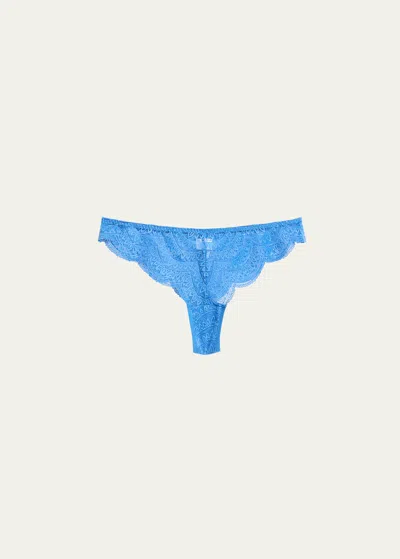 Simone Perele Karma Lace Tanga In Myosotis Blue