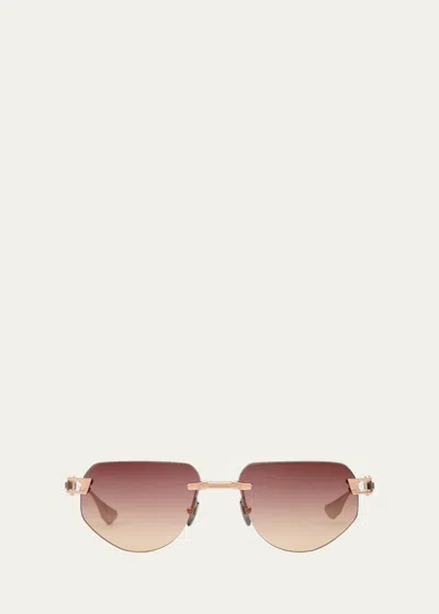 Dita Men's Grand-imperyn Rimless Sunglasses In Rose Gold - Silve
