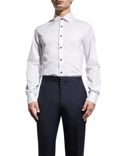 Brunello Cucinelli Cotton-poplin Tuxedo Shirt In White