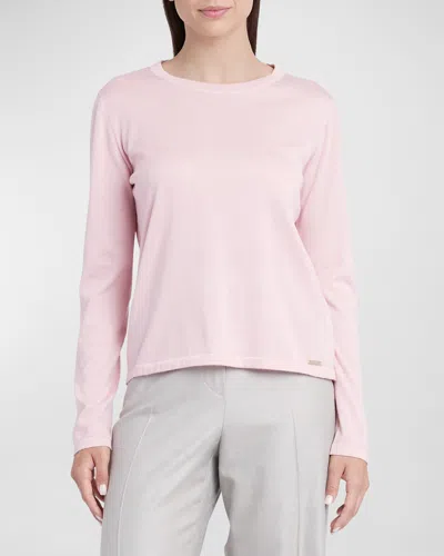 Kiton Round-neck Jersey Cashmere T-shirt In Lt Pink