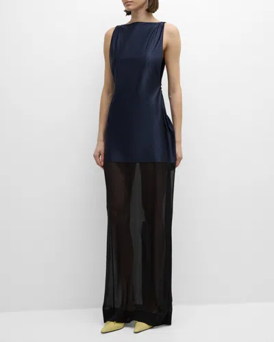 Jacquemus Banista Maxi Dress In Dark Navy