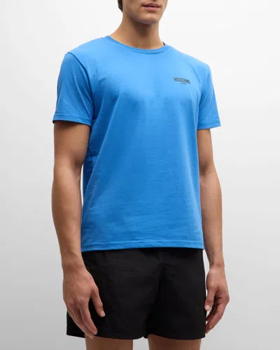 Moschino Men's Swim Logo T-shirt In Blue