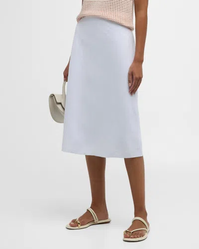 Vince Easy Midi Slip Skirt In Optic White