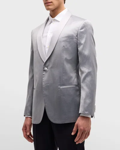 Giorgio Armani Men's Micro-texture Shawl Dinner Jacket In Multi