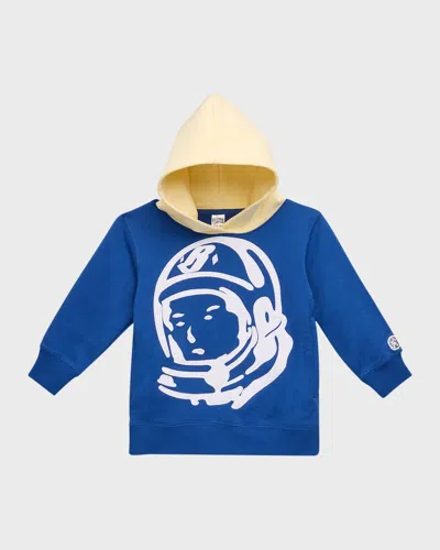 Billionaire Boys Club Kids' Boy's Logo-print Two-toned Hoodie In Monaco Blue