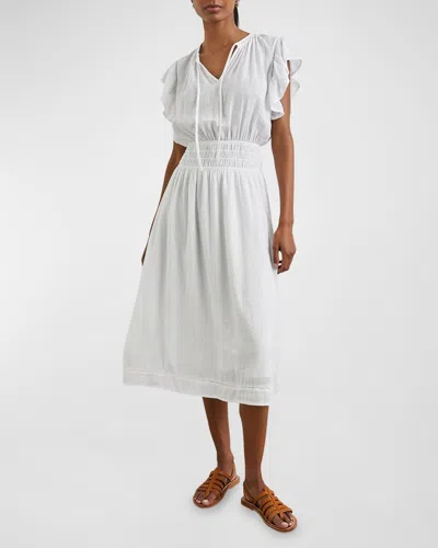 Rails Iona Linen Blend Midi Dress In White Lace