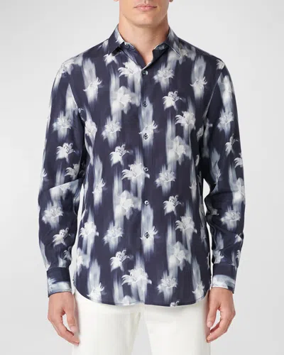 Bugatchi Men's Julian Floral-print Sport Shirt In Navy