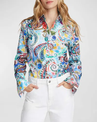 Robert Graham Women's Priscilla Cotton-blend Watercolor Shirt In Multi