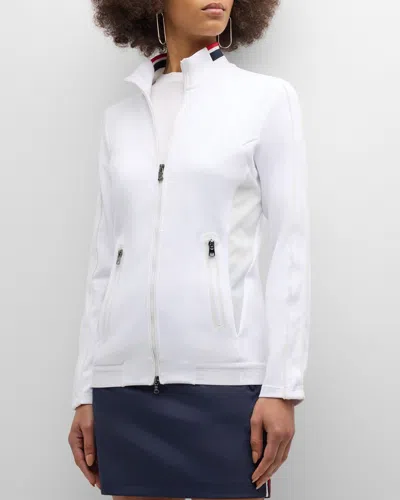 Bogner Mesh-trimmed Stretch-jersey Jacket In White