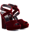 SAINT LAURENT DEBBIE 105 VELVET SANDALS,P00275248