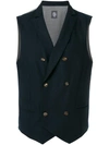 ELEVENTY ELEVENTY DOUBLE BREASTED WAISTCOAT - BLUE,979GL0033PAN2401112265217