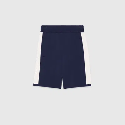 Gucci Cotton Knit Shorts In Blue