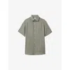 Reiss Holiday - Pistachio Slim Fit Linen Button-through Shirt, Xl
