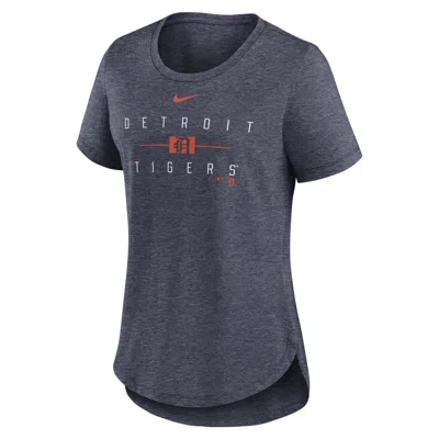 Nike Heather Navy Detroit Tigers Knockout Team Stack Tri-blend T-shirt In Blue