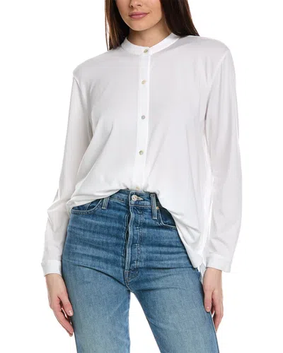 Eileen Fisher Mandarin Collar Shirt In White