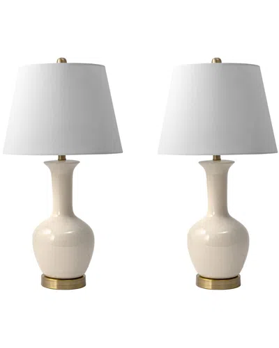 Nuloom Rockville Ceramic Set Of 2 Table Lamps In Ivory