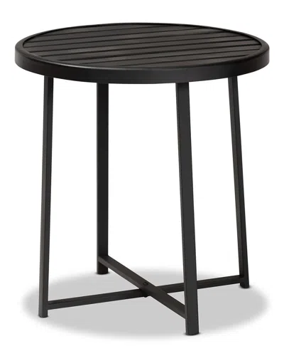 Baxton Studio Sadiya Modern Industrial Outdoor Side Table In Black
