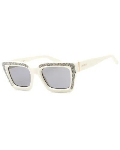 Jimmy Choo Grey Cat Eye Ladies Sunglasses Megs/s 0szj/2k 51 In Grey / Ivory