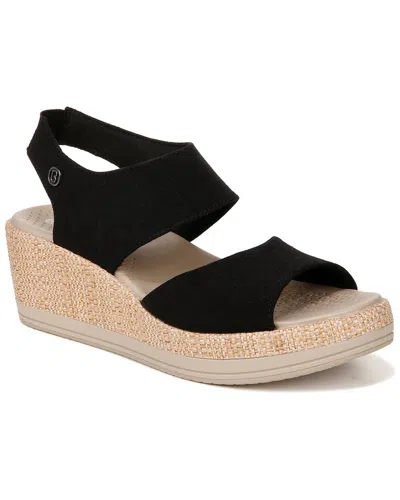 Bzees Reveal Washable Slingback Wedge Sandals In Black Fabric