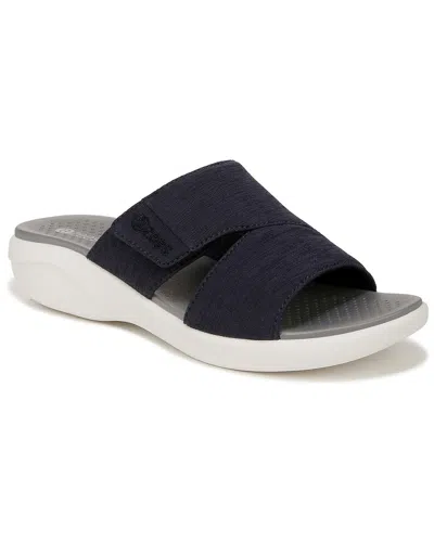 Bzees Carefree Washable Slide Sandals In Navy Blue Fabric