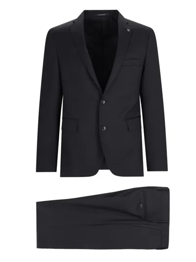 Tagliatore Single-breasted Suit In Black  