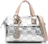 Michael Kors Women's Grayson Silver Small Duffle Crossbody Handbag
