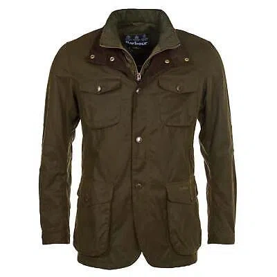 Pre-owned Barbour Ogston Olive Green Wax Jacket