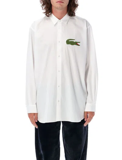 Comme Des Garçons Big Croco Lacoste Shirt In White