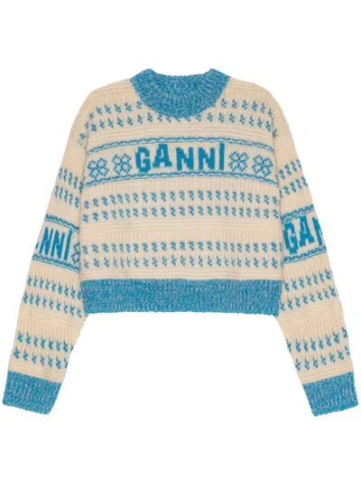 Ganni Sweaters In Strong Blue