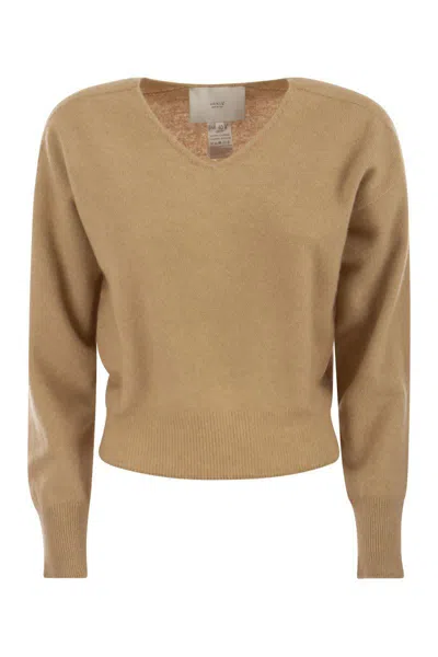 Vanisé Francy - Cashmere V-neck Sweater In Camel