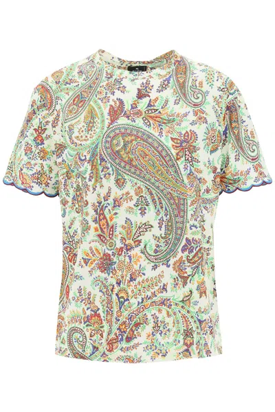 Etro Printed T-shirt With Scallo In Multicolor
