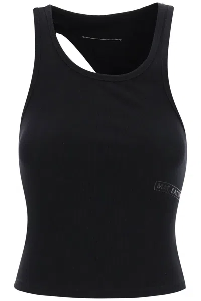 Mm6 Maison Margiela Sleeveless Top With Back Cut In Black