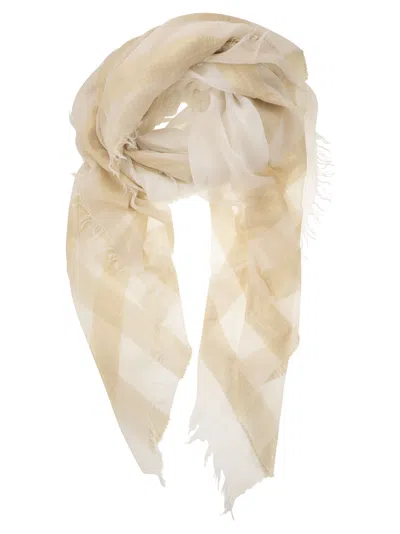 Peserico Modal, Viscose And Lurex Yoke Scarf In 赭石