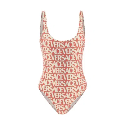 Versace One Piece Swimsuit In Red