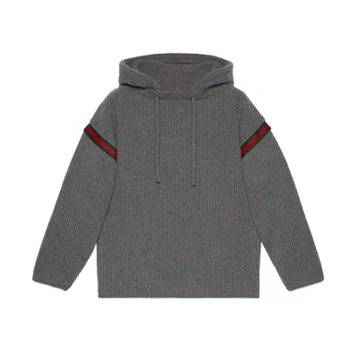 Gucci Wool Zipped Sweatshirt In Grey