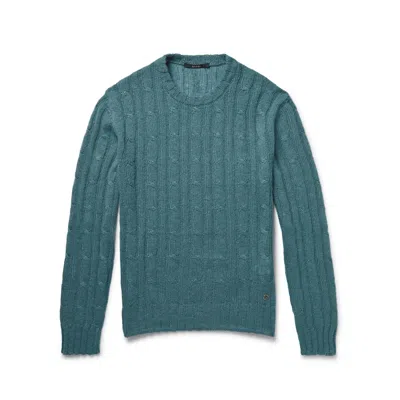 Gucci Cable Knit Jumper In Blue