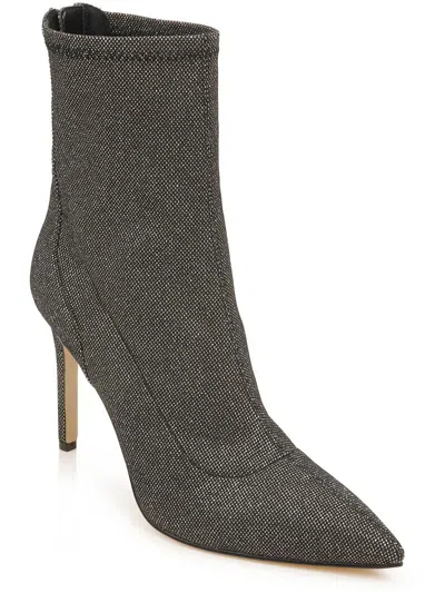 Jewel Badgley Mischka Eva Womens Pointed Toe Heeled Ankle Boots In Grey