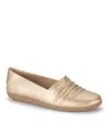 Baretraps Piper Ruched Flat In Light Gold