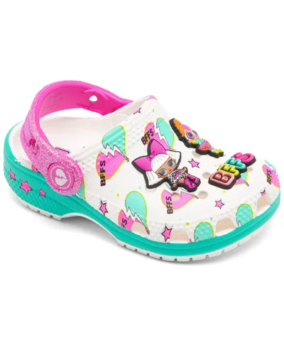 Crocs Babies' Toddler Girls L.o.l. Surprise! Classic Clogs From Finish Line In White Lol Surprise Bff/teal/pink